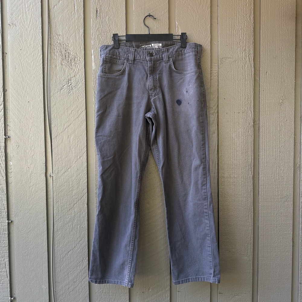 Carhartt Relaxed Fit Canvas Work Pants Mens Utility 32x30 Gray Workwear